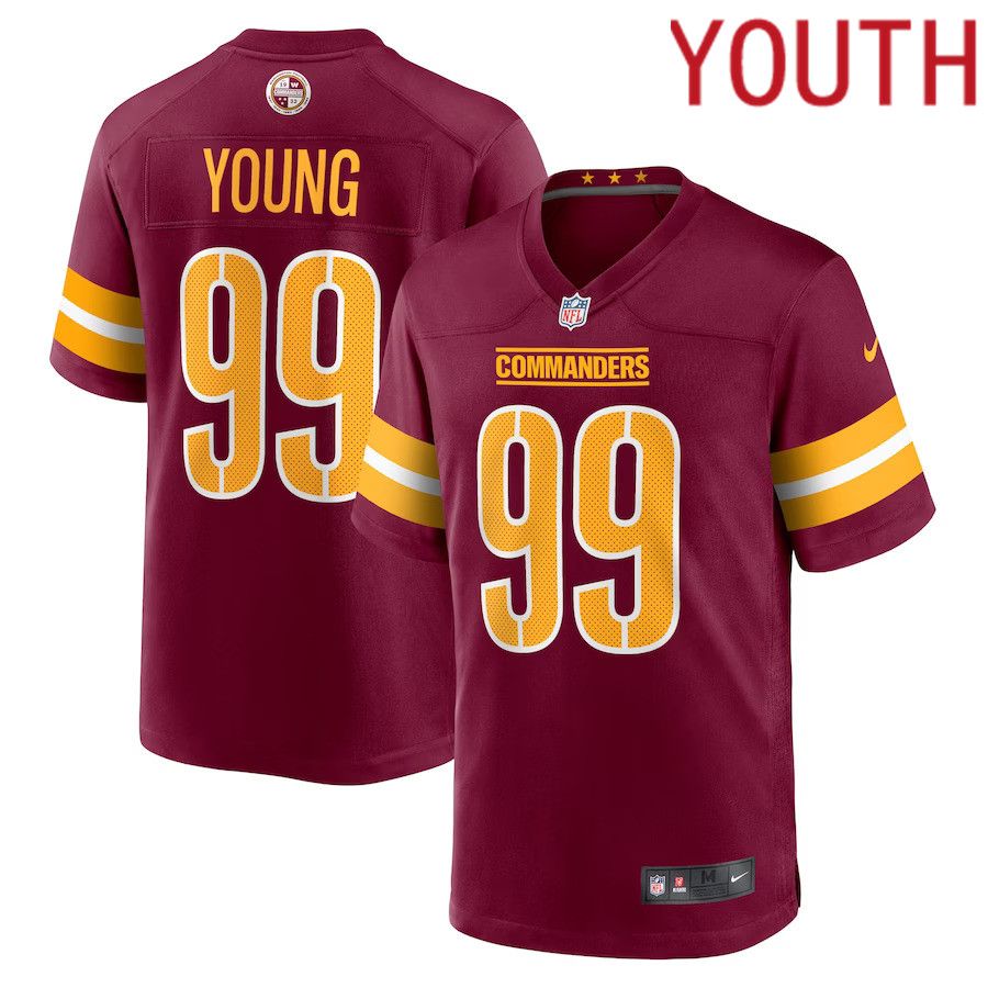Youth Washington Commanders #99 Chase Young Nike Burgundy Game NFL Jersey->customized nfl jersey->Custom Jersey